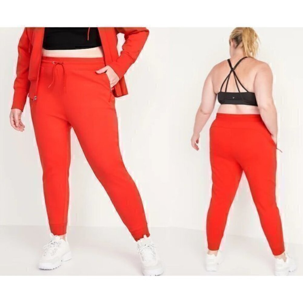 Old Navy High-Waisted Dynamic Fleece Jogger Sweatpants in Bright Coral 4X NWT